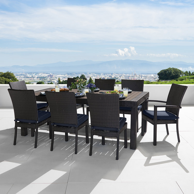 Three Posts Northridge 9 Piece Dining Set with Sunbrella Cushions